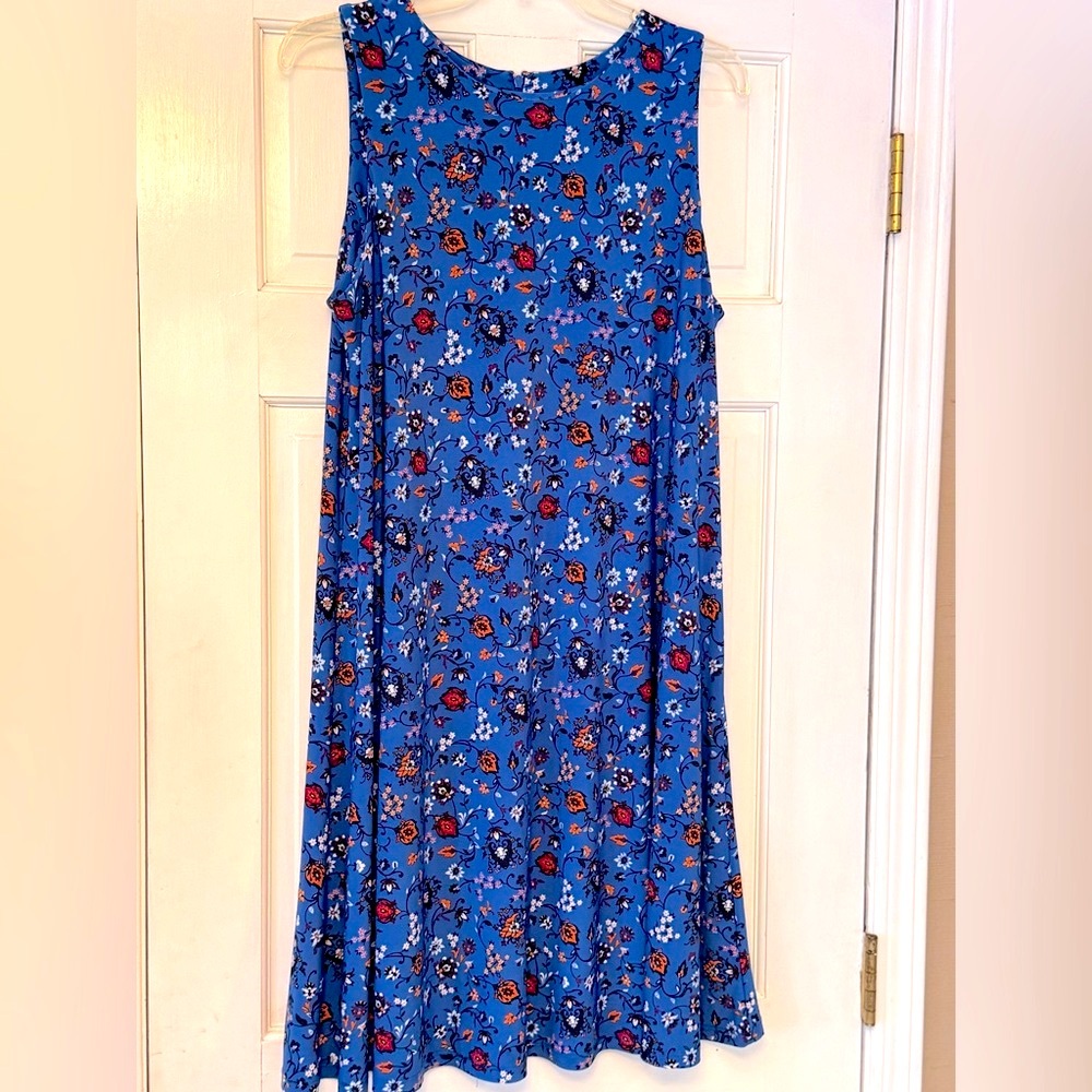 Nine West Blue and Orange Midi Dress